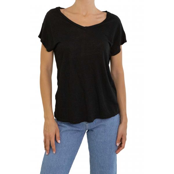 Maglia in lino con scollo a V